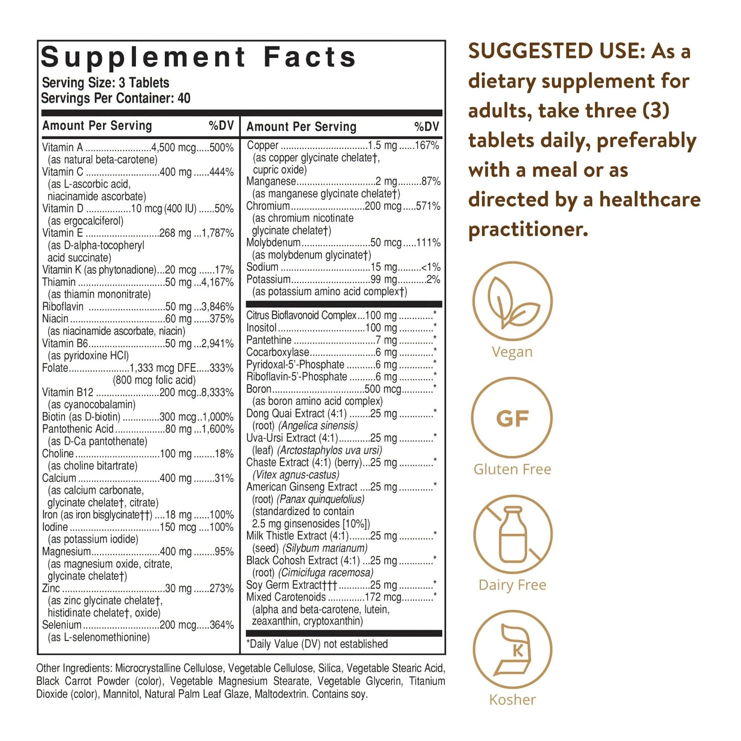 Solgar Female Multiple, 120 Tablets - Multivitamin, Mineral & Herbal Formula for Women - Advanced Phytonutrient SolgarBuy Supplements Australia