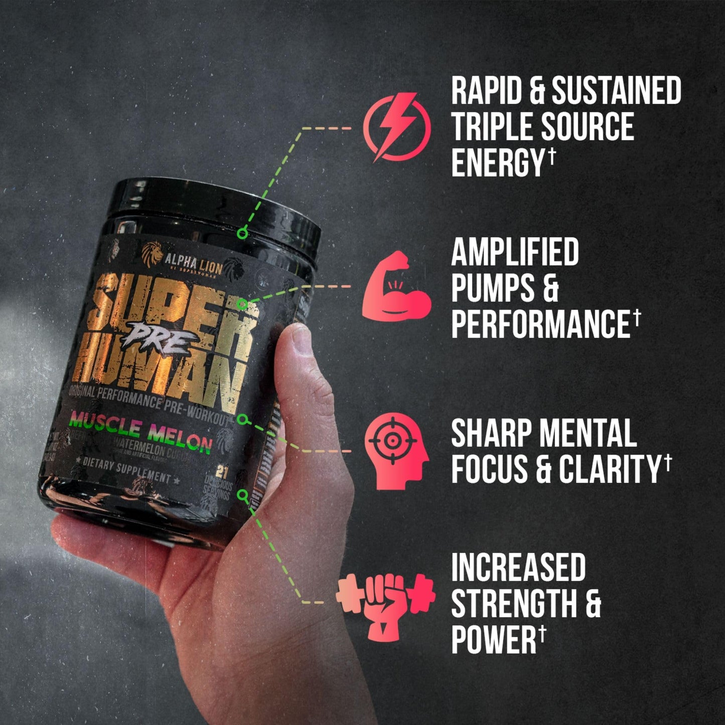 ALPHA LION Superhuman Pre Workout Powder, Beta Alanine, L-Taurine & Tri-Source ALPHA LIONBuy Supplements Australia