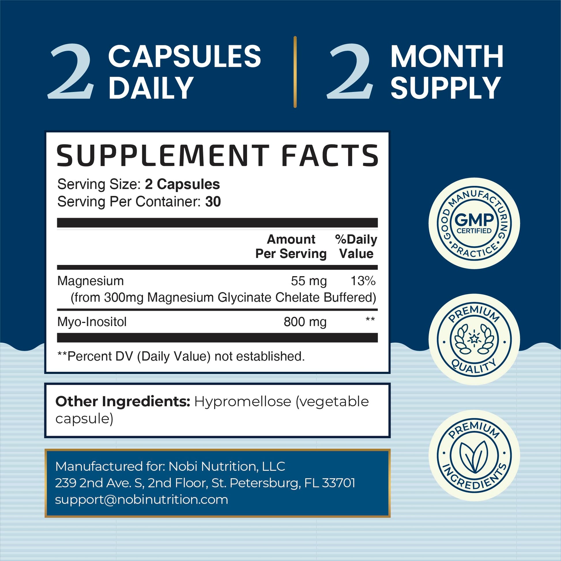 Complete Sleep Support | Myo Inositol + Magnesium Glycinate | Restful Sleep & Relaxation Support | 1100MG Complex | Melatonin-Free, Non-GMO | Inositol Supplement with Magnesium-Glycinate | 60 Ct Nobi NutritionBuy Supplements Australia