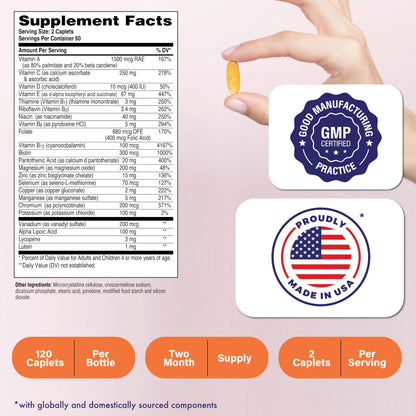 Health Thru Nutrition Ultra-Betic Multivitamin 120 Count | Supports Nerve, Vision, Energy | with ALA, Lycopene | Health Thru NutritionBuy Supplements Australia