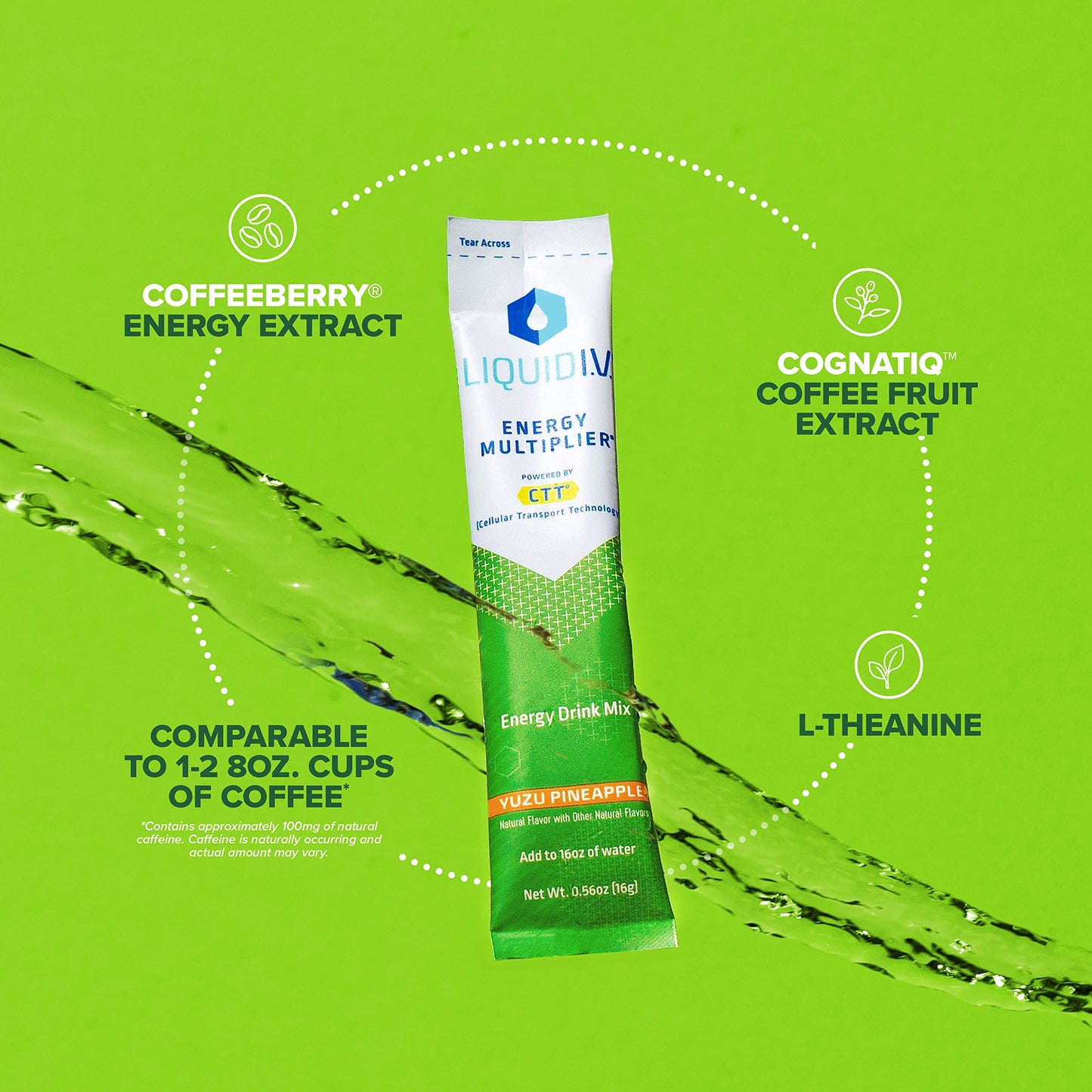 Liquid I.V. Hydration + Energy Multiplier - Yuzu Pineapple - Hydration Powder Packets Liquid I.V.Buy Supplements Australia