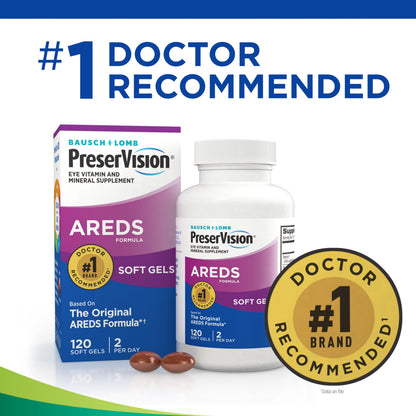 PreserVision AREDS Eye Vitamins, #1 Eye Doctor Recommended Brand, Multivitamin with Copper, Vitamin A, C & E, Zinc Supplements, 120 Softgels PreserVisionBuy Supplements Australia