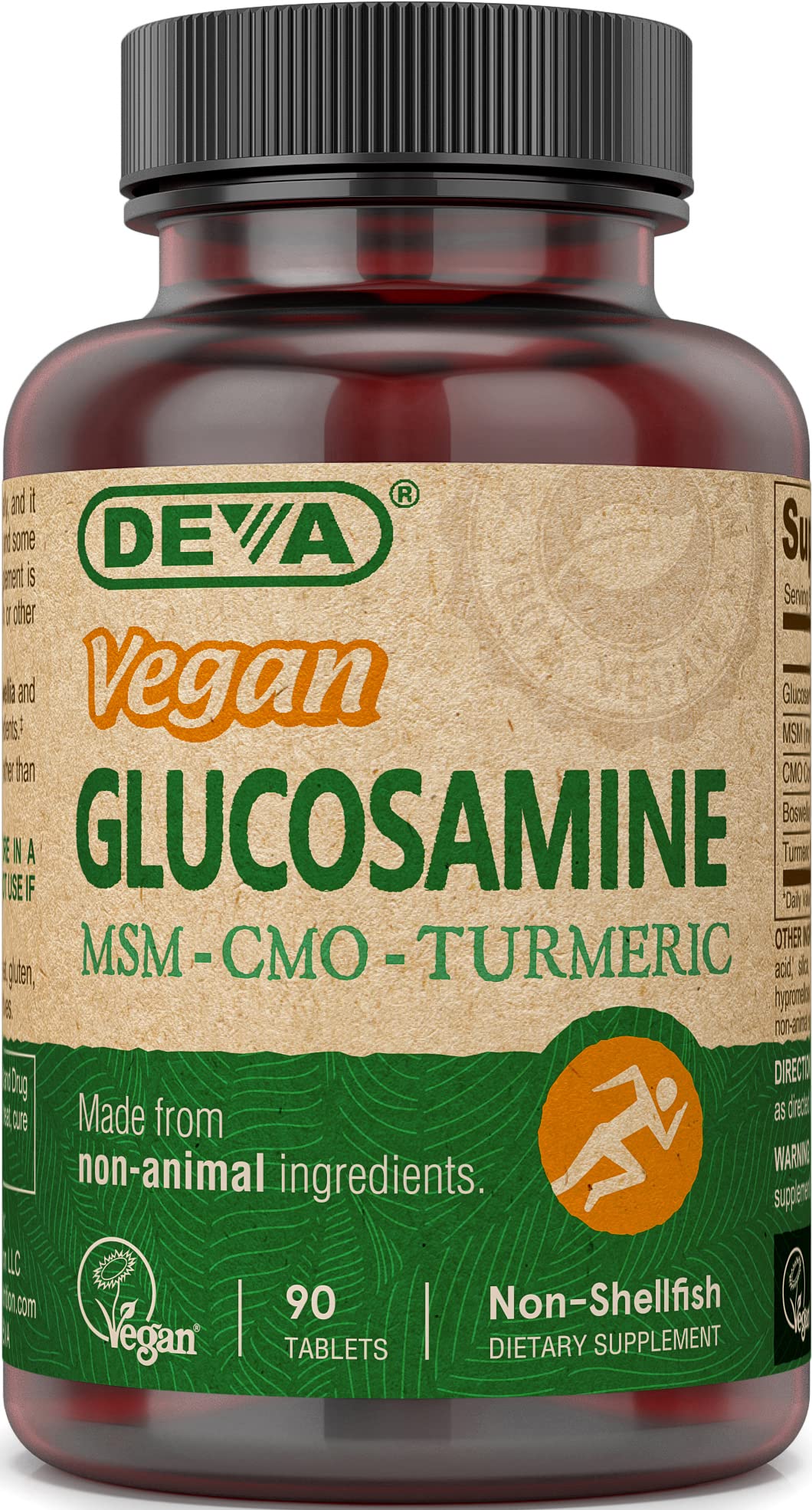 Deva Vegan Glucosamine-MSM-CMO & Turmeric Supplement - Gluten Free Plant Based Nutritional Supplement - 90 Tablets, 1-Pack DEVABuy Supplements Australia