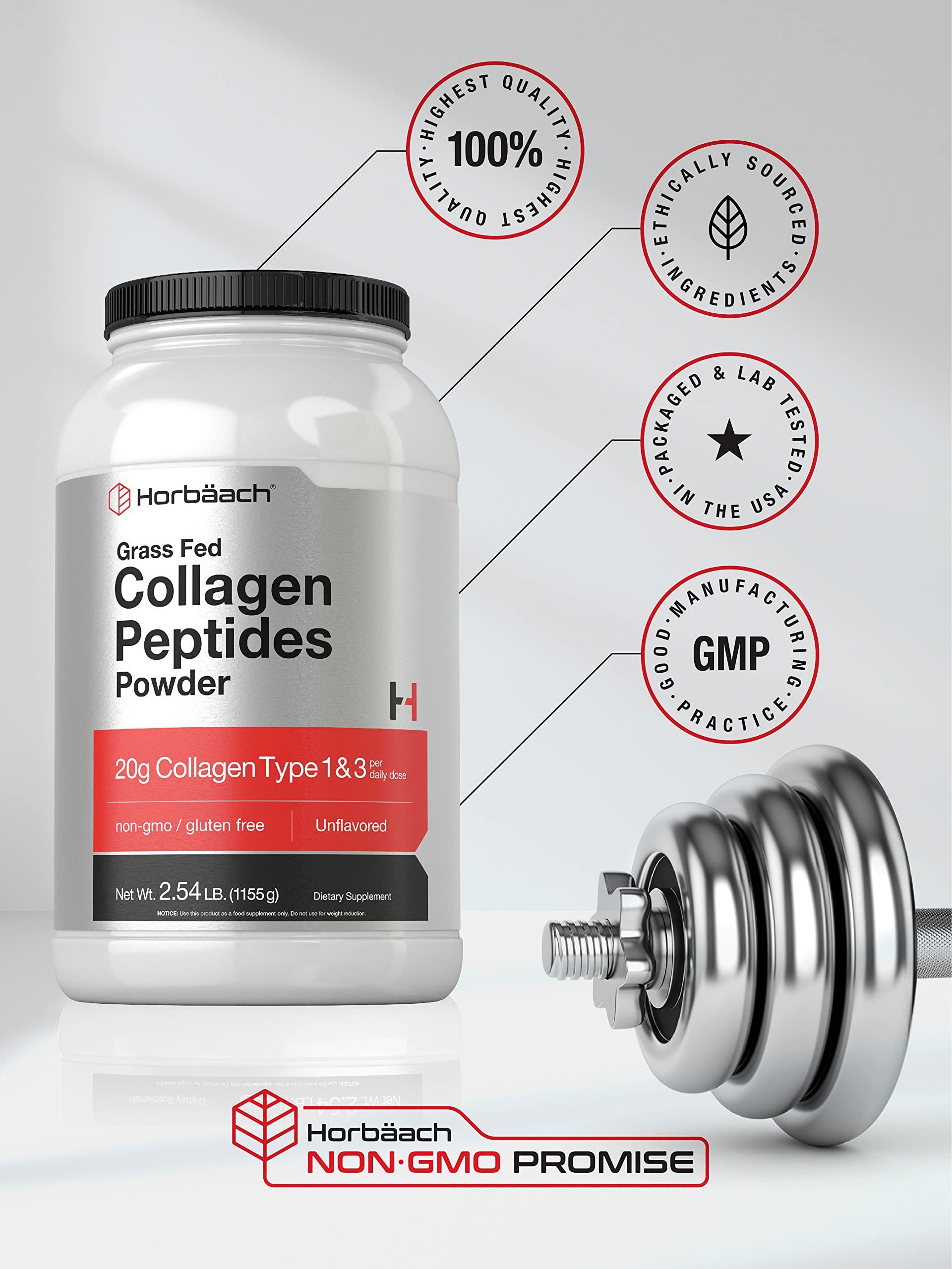 Collagen Peptides Powder 40 oz | Unflavored | Type 1 and 3 | Hydrolyzed Protein Collagen HorbäachBuy Supplements Australia