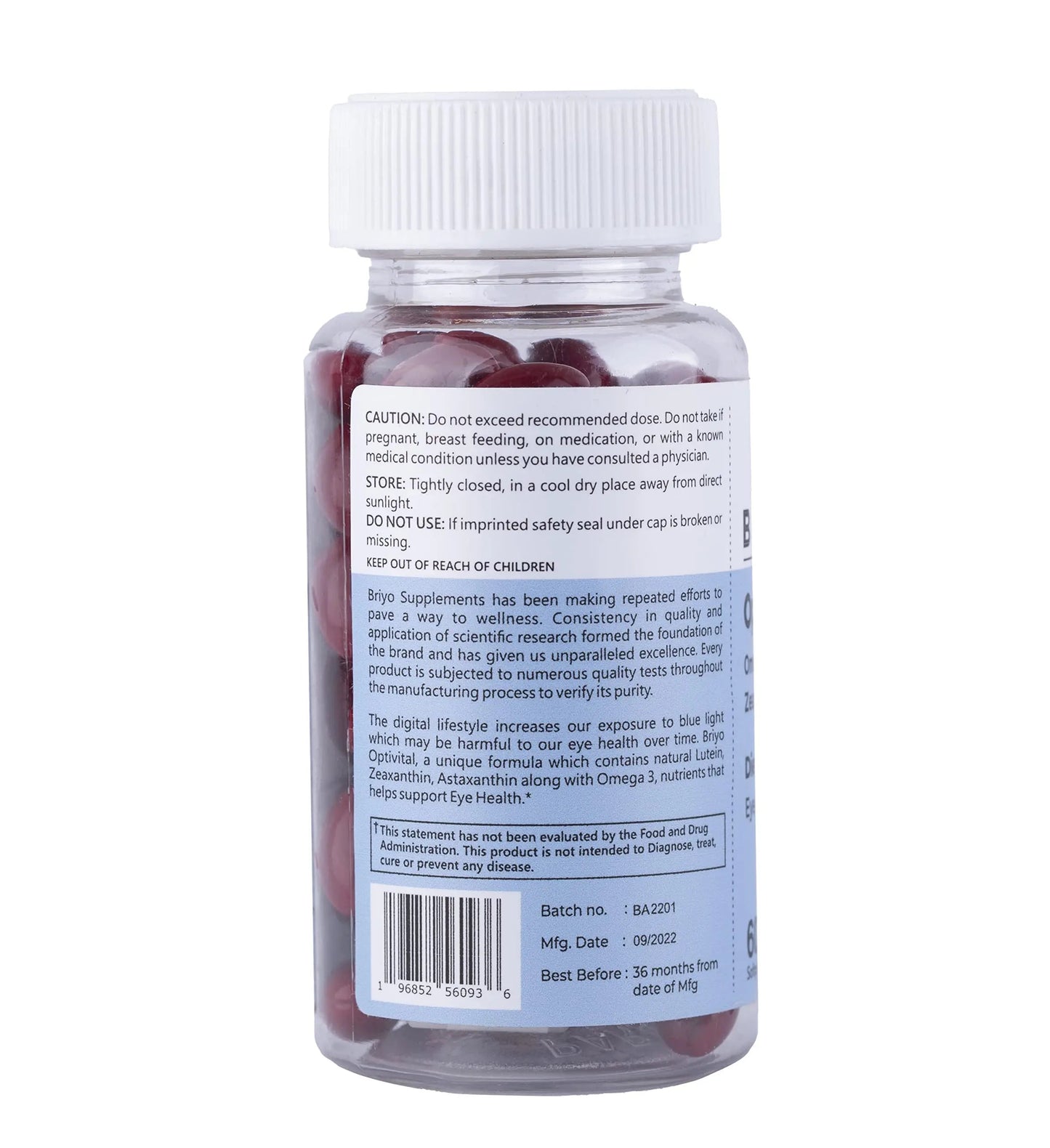 Briyo OptiVital Eye Health Supplement – Lutein, Zeaxanthin, Astaxanthin & Omega-3 from Natural Sources – Supports Vision BriyosisBuy Supplements Australia
