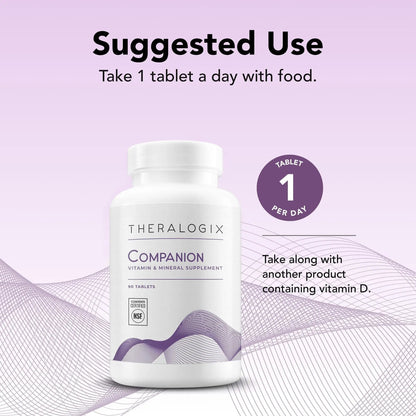 Theralogix Companion Multivitamin & Mineral Supplement - 90-Day Supply - Supplement for Women & Men Without Iron, Vitamin D TheralogixBuy Supplements Australia