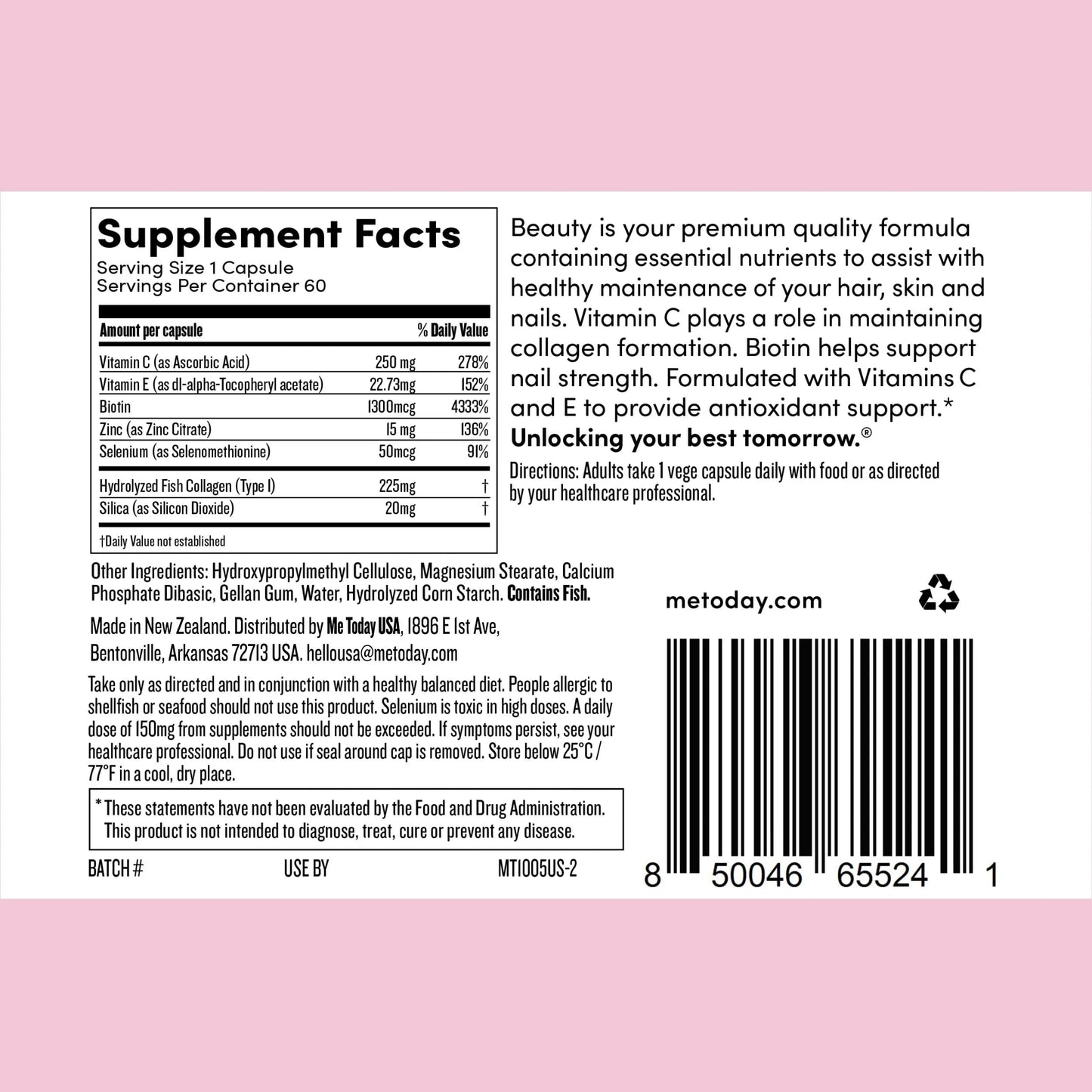 me today Beauty Supplement Hair, Skin and Nails, Vitamins for Women and Men – with Biotin, Collagen, Vitamin C me todayBuy Supplements Australia