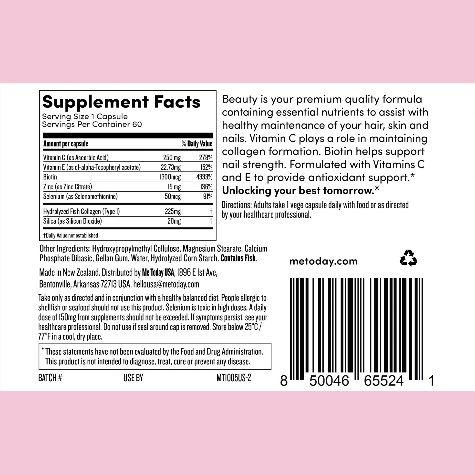 me today Beauty Supplement Hair, Skin and Nails, Vitamins for Women and Men – with Biotin, Collagen, Vitamin C me todayBuy Supplements Australia