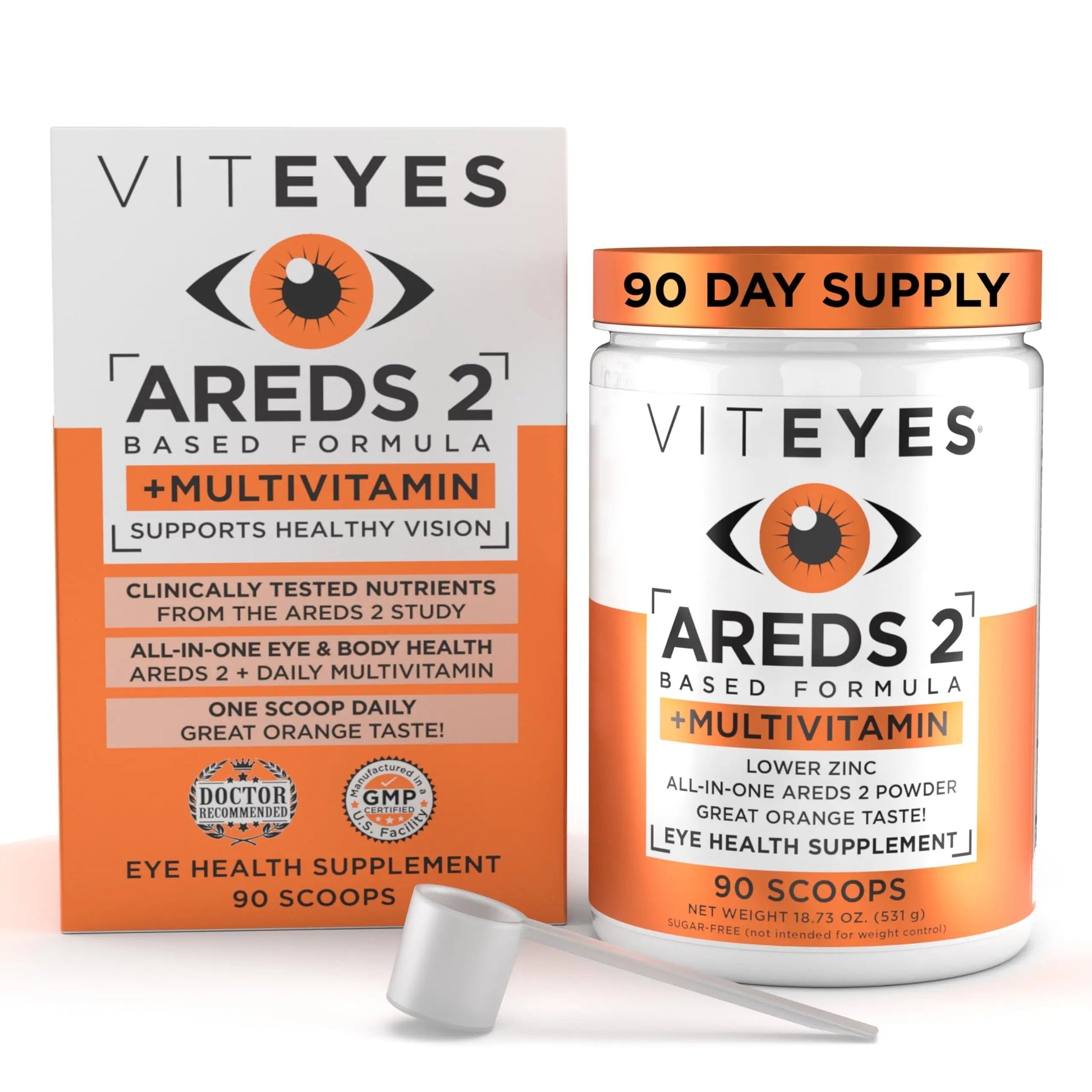 Viteyes AREDS 2 Powder + Multivitamin All-in-One, Macular Protection, Alternative to AREDS 2 chewables, No Pills, Lutein & Zeaxanthin Viteyes