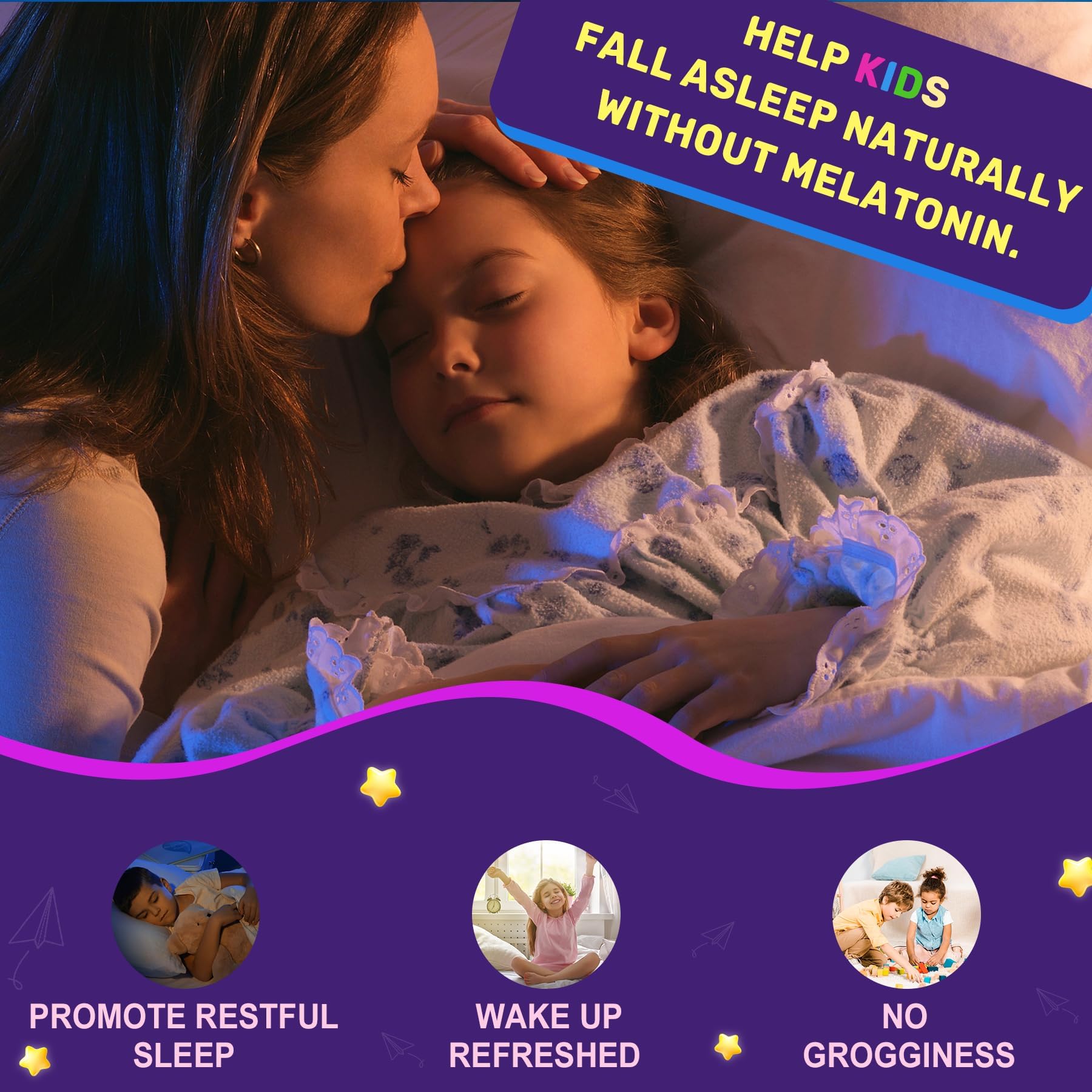 LILICARE Kids Sleep Gummies - Magnesium Glycinate Gummies, Melatonin Free Sleep Aid | Magnesium, Calcium, D3, B6, L Theanine | Kid Melatonin Alternative for Restful Sleep (Pack of 2) LILICAREBuy Supplements Australia