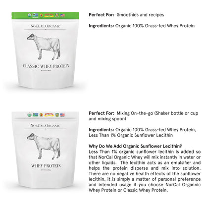 NorCal Organic Unflavored Whey Protein - 2lbs Bulk | 100% Grass-Fed, USDA Certified NorCal OrganicBuy Supplements Australia