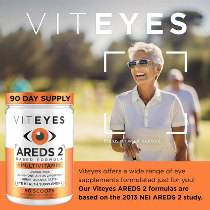 Viteyes AREDS 2 Powder + Multivitamin All-in-One, Macular Protection, Alternative to AREDS 2 chewables, No Pills, Lutein & Zeaxanthin Viteyes