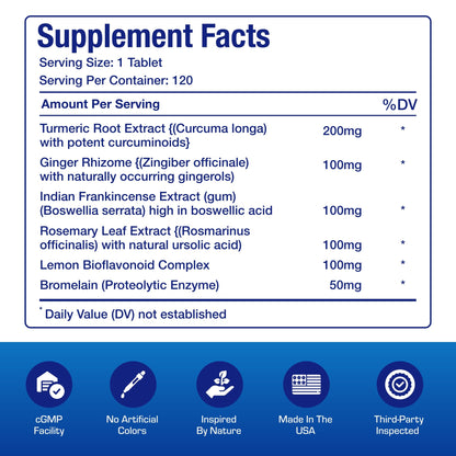 Pro ENZ Joint Support Supplement - Clinical Formula Turmeric Boswellia Supplement for Joint & Cartilage Mobility and Comfort Support Plus Eicosanoid Management with Proteolytic Enzymes (120 Servings) Anabolic LaboratoriesBuy Supplements Australia