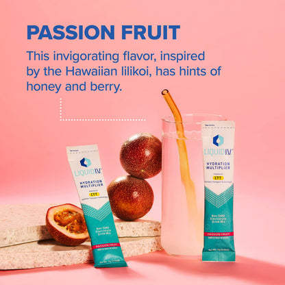 Liquid I.V. Hydration Multiplier - Passion Fruit - Hydration Powder Packets | Electrolyte Liquid I.V.Buy Supplements Australia