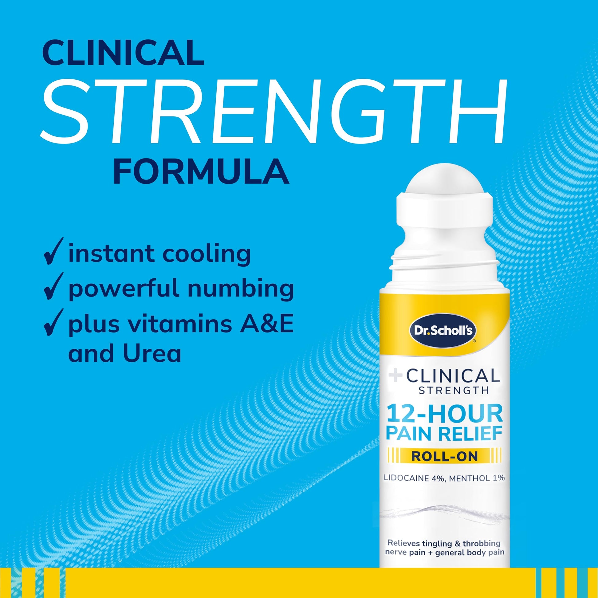 Dr. Scholl’s Clinical Strength 12-Hour Pain Relief Liquid Roll-On, 3 oz - 4% Lidocaine for Powerful Numbing, Instant Cooling Pain Relief with Menthol, Added Urea, Use on Hands, Feet, Neck, Back & Legs Dr. Scholl'sBuy Supplements Australia