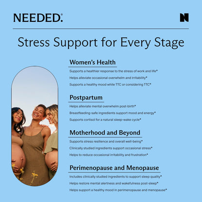 Needed. Stress Support - Herbal Blend Supporting Mood, Energy, and Hormone Balance for Women - Herbal Supplement of Shatavari, Ashwagandha, Rhodiola - Non-GMO - 30 Day Supply - 120 Capsules Needed.Buy Supplements Australia