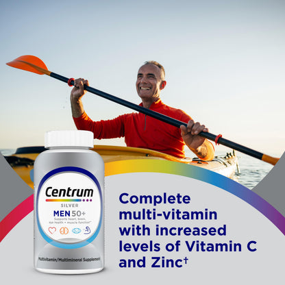 Centrum Silver Multivitamin for Men 50 Plus, Multimineral Supplement, Vitamin D3, B-Vitamins and Zinc, Gluten Free, Non-GMO Ingredients, Supports Memory CentrumBuy Supplements Australia