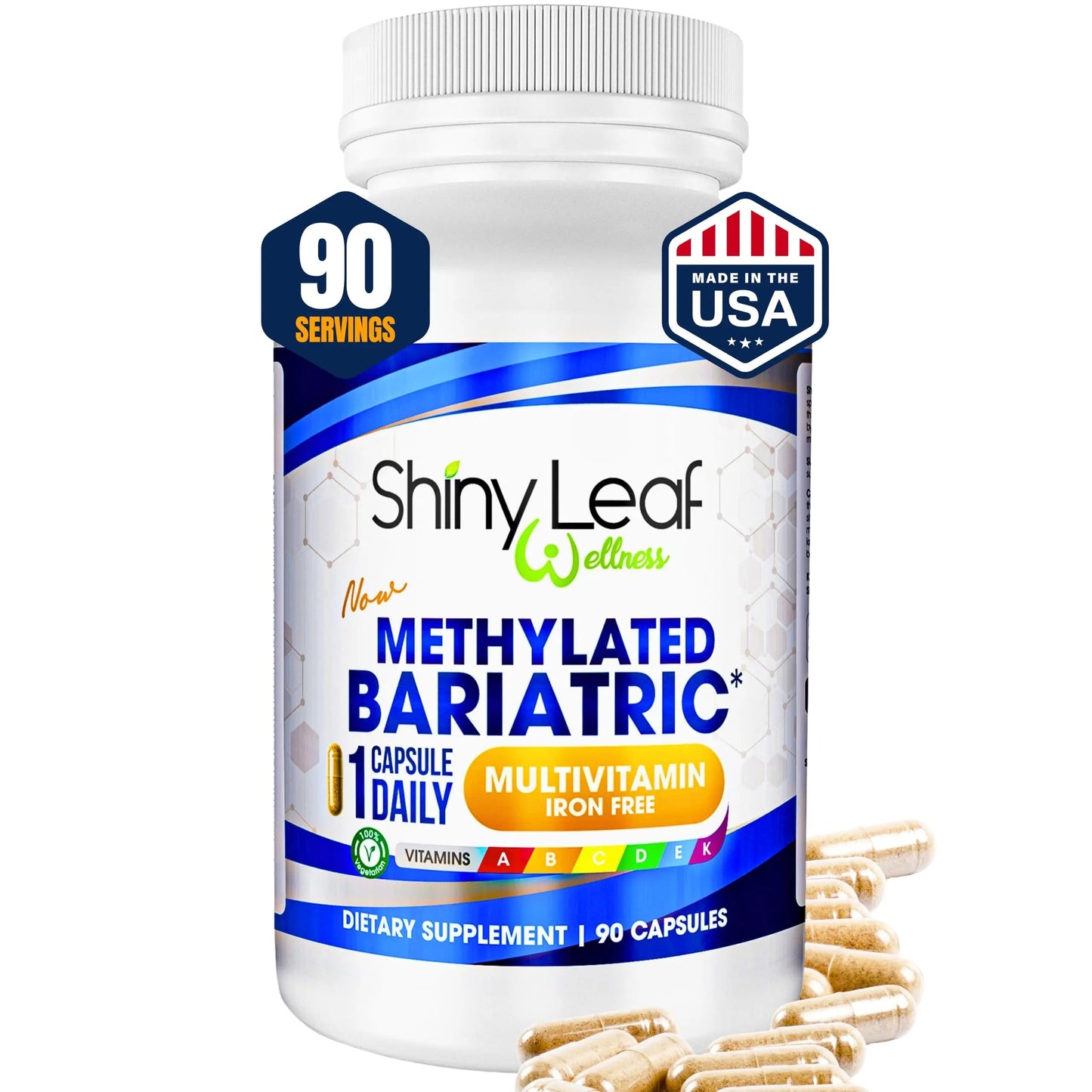Shiny Leaf Methylated Bariatric Multivitamin Without Iron – Vitamins for Gastric Bypass & Sleeve, 1 Daily Capsule W Methylated Folate, B12, A, C, D, K Shiny LeafBuy Supplements Australia