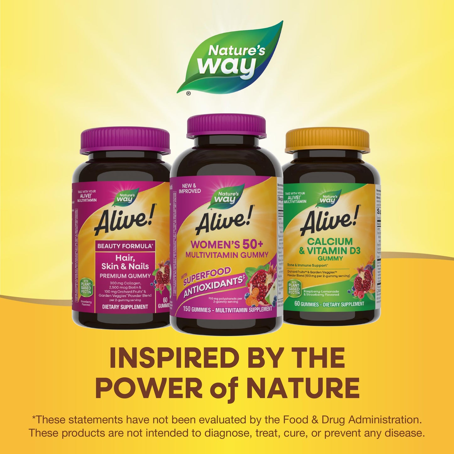 Nature's Way Alive! Women's 50+ Daily Gummy Multivitamins, Women's Supplements, Supports Healthy Heart, Brain & Bones Nature's WayBuy Supplements Australia