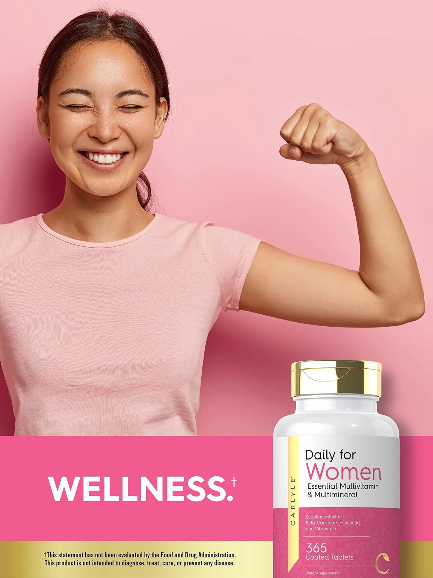 Carlyle Women's Daily Multivitamin and Multimineral Supplement | 365 Tablets | Beta-Carotene, Folic Acid and Vitamin D | Non-GMO, Gluten Free Pills CarlyleBuy Supplements Australia