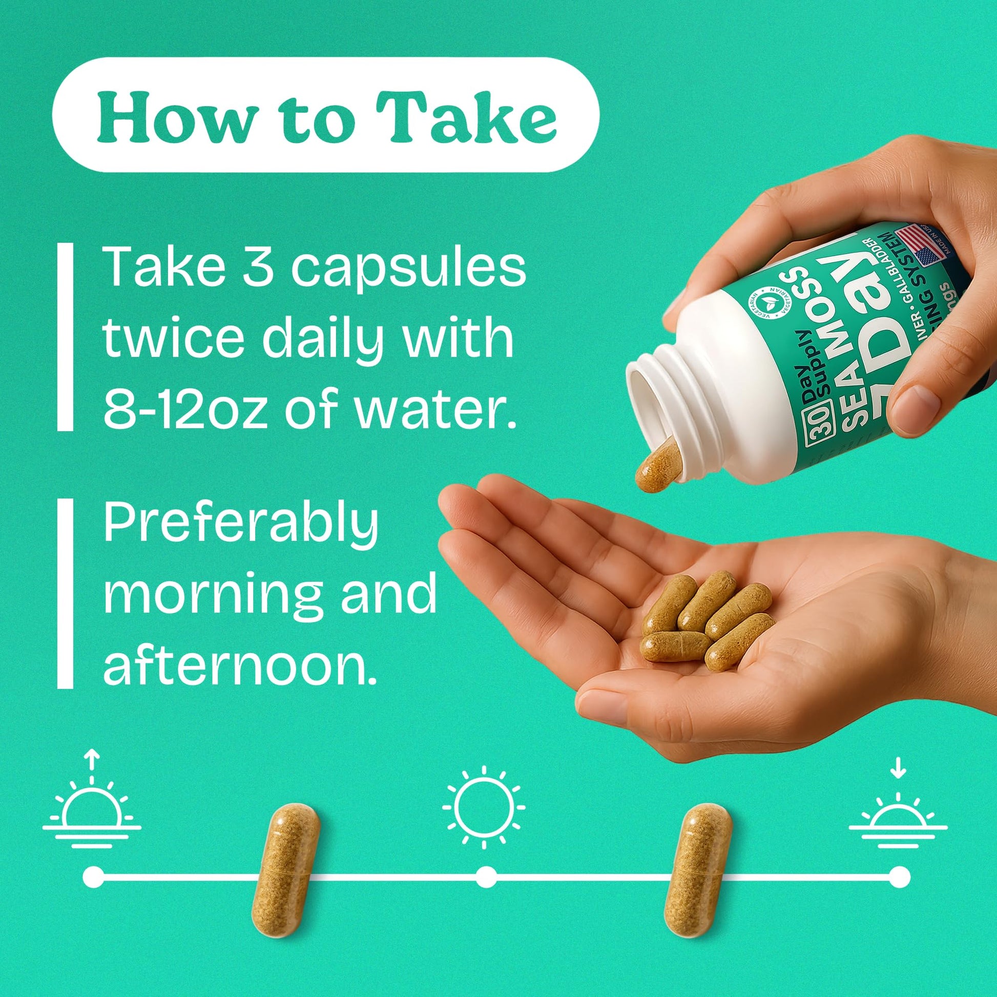 Atlantic Naturals Sea Moss Capsules – 7 Day Herbal Blend for Liver & Gallbladder Wellness – with Dandelion Root, Milk Thistle, Burdock Root, Red Clover & Chanca Piedra – 180 Count Sea Moss Capsules Atlantic NaturalsBuy Supplements Australia