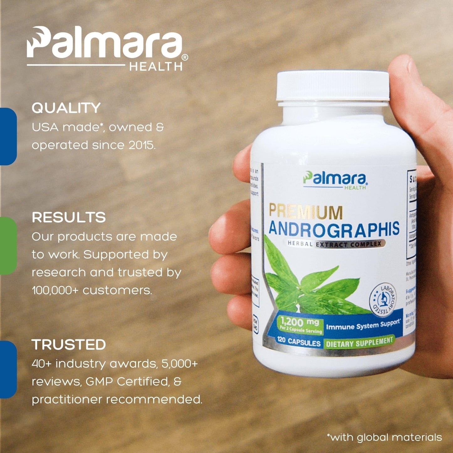 Palmara Health Premium Andrographis Paniculata Extract 1,200mg with 100mg Andrographolides Vegan Capsules for Immune & Digestive Support, Non-GMO, Gluten Free, Herbal Dietary Supplement Palmara HealthBuy Supplements Australia