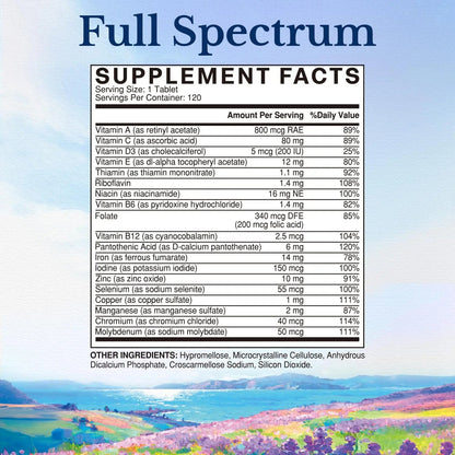 Vitalitown Multivitamin for Women & Men, with Iron, Zinc, Vitamin D3, A, C, B, E, 19 Key Nutrients, One Per Day Vitalitown