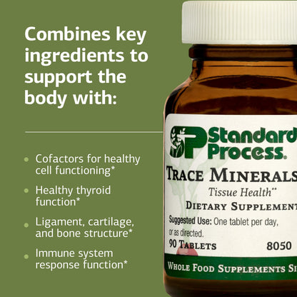 Standard Process Trace Minerals-B12 - Thyroid & Cell Functioning Support with Iodine, Zinc & Copper - Cartilage & Bone Health Aid - Non-Dairy & Non-Soy - 90 Tablets (90 Servings) Standard Process Inc.Buy Supplements Australia