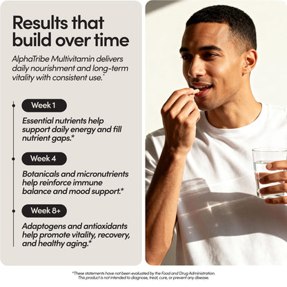 Alpha Tribe Multivitamin for Men with Seamoss Black Seed Oil Ashwagandha Burdock Root, Turmeric Bladderwrack, Vitamin C, Elderberry, Manuka, Yellow Dock | Daily Men's Vitamins and Minerals Supplement Alpha TribeBuy Supplements Australia