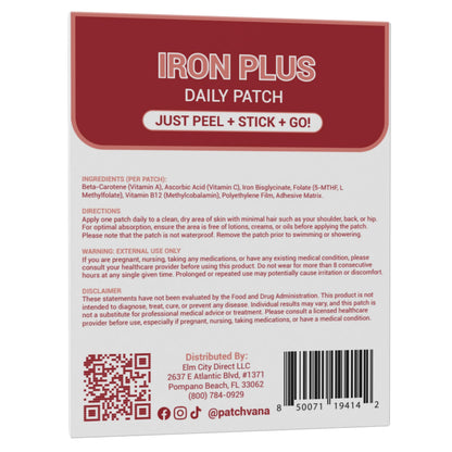 Patchvana Iron Plus Patch for Women & Men, 1 Month Supply, 30 Patches PatchvanaBuy Supplements Australia
