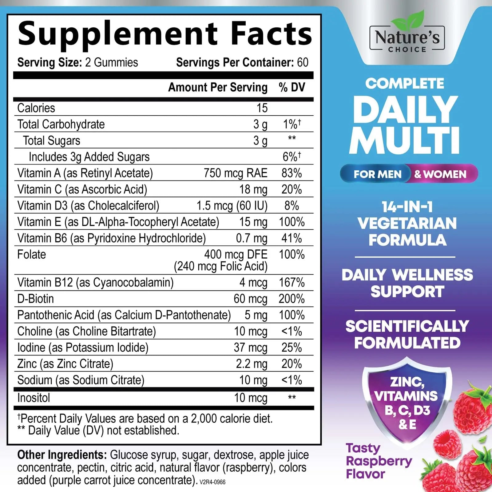 Multivitamin Gummies for Adults - Complete Adult Multivitamins Gummy with Essential Vitamins A, C, D, E, & High Potency B12 for Women & Men Nature's ChoiceBuy Supplements Australia