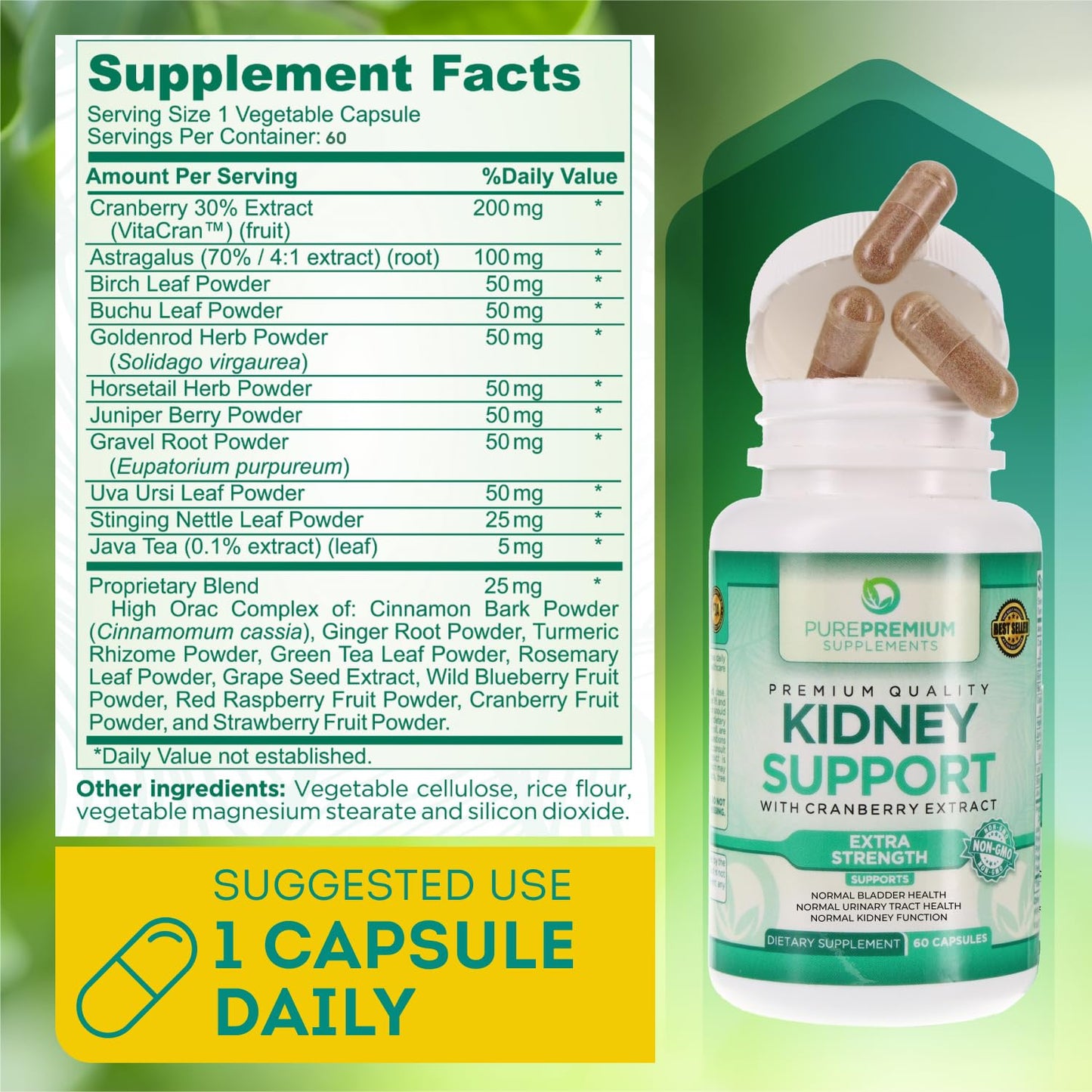 PurePremium Kidney Support Supplement with Cranberry Extract - Kidney Cleanse, Detox PurePremium SupplementsBuy Supplements Australia