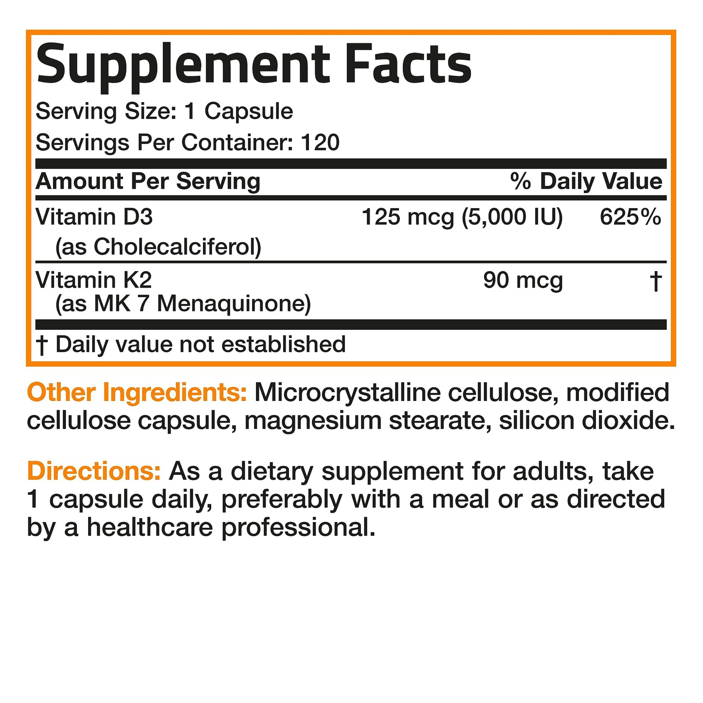 Bronson Vitamin K2 (MK7) with D3 Supplement Non-GMO Formula 5000 IU Vitamin BronsonBuy Supplements Australia