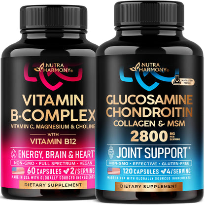NUTRAHARMONY Vitamin B Complex & Glucosamine Chondroitin Capsules NUTRAHARMONYBuy Supplements Australia
