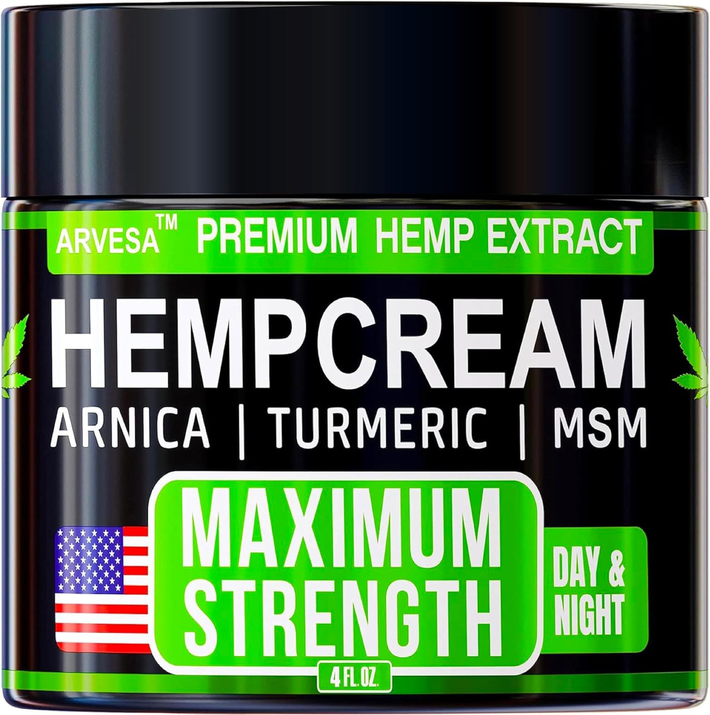 Hemp Cream Maximum Strength with Glucosamine, Arnica, Turmeric, MSM - Natural Hemp Oil Gel Rub - Fast Absorption, Non-Greasy - Advanced Formula - Formulated in USA - 4 FL OZ ArvesaBuy Supplements Australia