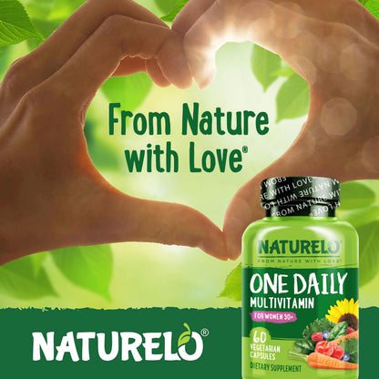 NATURELO One Daily Multivitamin for Women 50+ (Iron Free) - Menopause Support for Women Over 50 - Whole Food Supplement