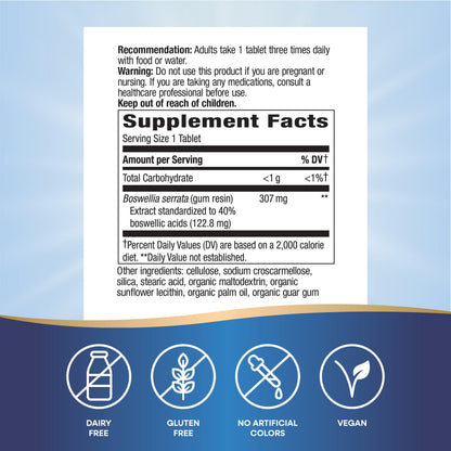 Nature's Way Boswellia Premium Extract, Supports Joint Mobility*, 307 mg Boswellia serrata Extract per Serving, Frankincense Supplement, Gluten Free & Vegan - 60 Tablets (Packaging May Vary) - 2 Pack Nature's WayBuy Supplements Australia