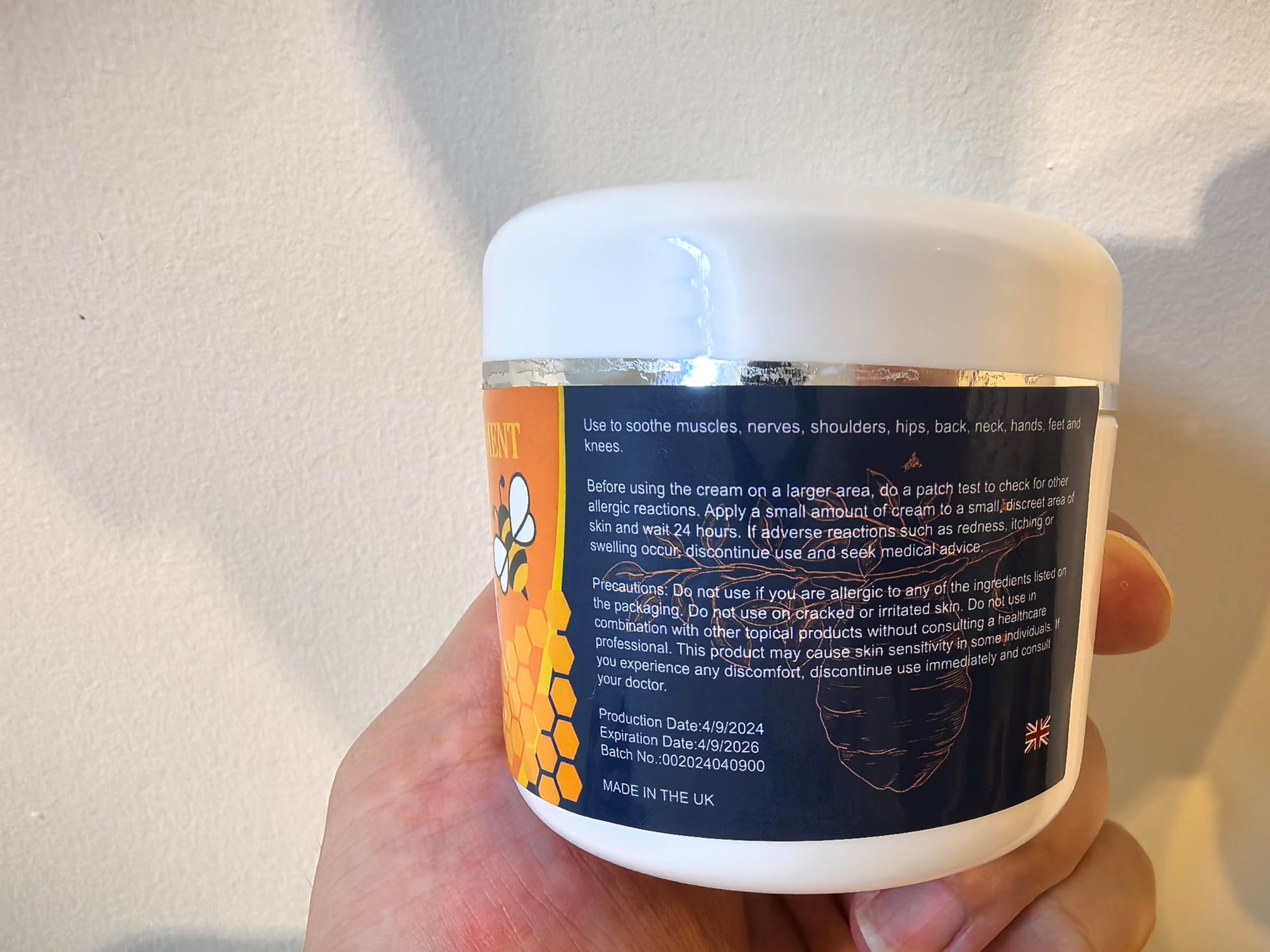 Beeswax and Honey Fast Acting Joint Muscle Bone Cream, Immediate Help for Back, Neck, Hand, Feet, Knee, Shoulder, Topical, Nerve, Plantar, Ankle, Foot Discomfort, Natural Added YOKOBBYESBuy Supplements Australia