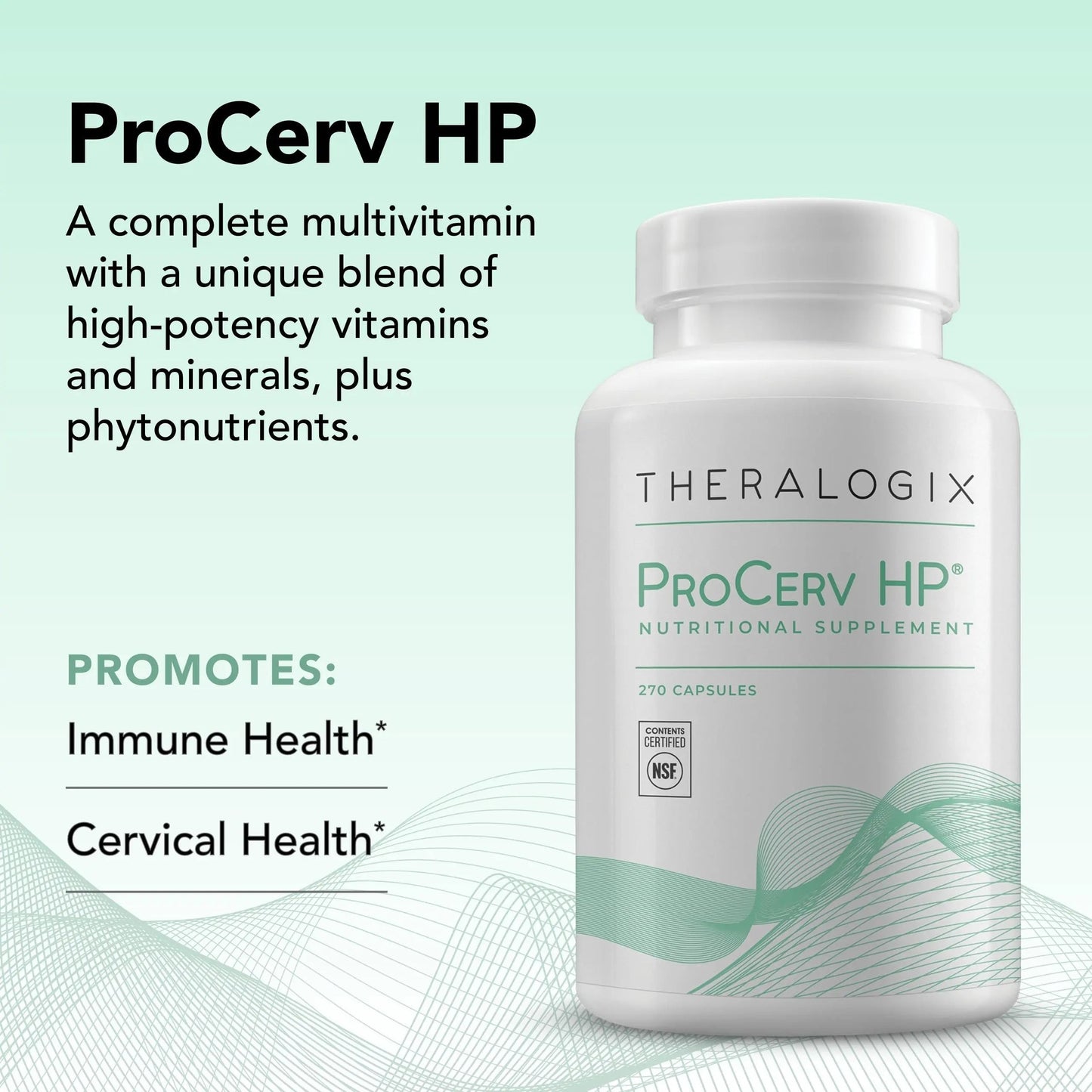 Theralogix ProCerv HP High-Potency Multivitamin - 90-Day Supply - Support for Women & Men - Immune Support Supplement Theralogix