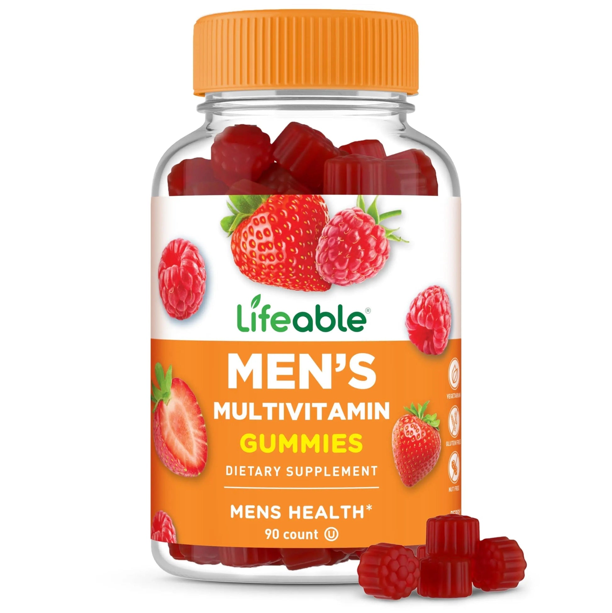 Lifeable Multivitamin for Men Gummies | VIT A, C, D, E, B1, B2, Niacin, B5, B6, Folate, B12, Biotin, Iodine, Zinc, Chromium, Ginseng, Lycopene, Inositol | Lifeable