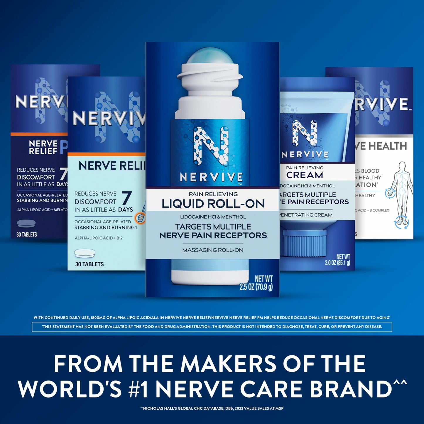 Nervive Pain Relieving Roll On, Lidocaine Roll On, Nervive Pain Relief, Lidocaine Topical, Foot Pain, Leg Pain, Hand Pain, Max Strength Formula, 2.5oz NerviveBuy Supplements Australia
