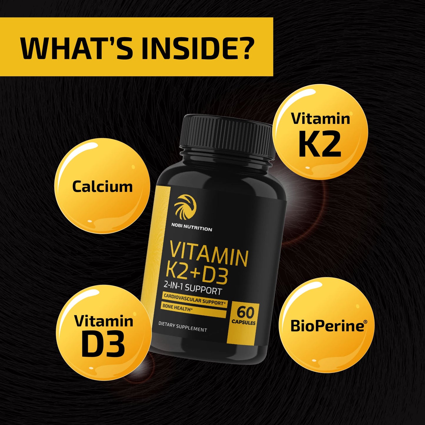 Vitamin D3 K2 5000 IU for Immune System, Strong Bones & Teeth Support | Vitamin D3 Nobi NutritionBuy Supplements Australia