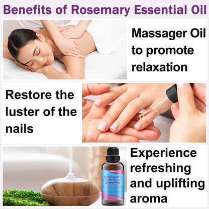 Rosemary Oil for Hair Growth,100% Pure Undiluted Light-Weight Non-Greasy Rosemary Essential Oil GIFBEABuy Supplements Australia