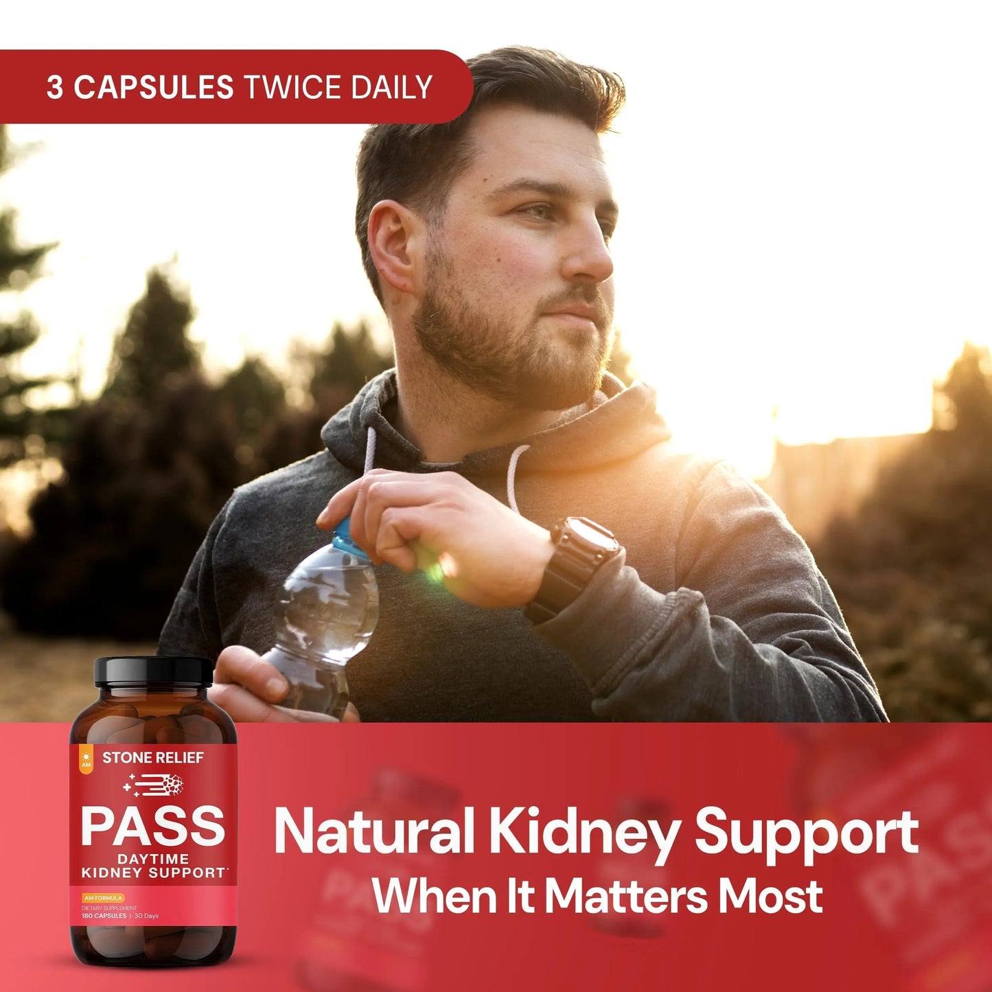 STONE RELIEF Daytime Herbal Kidney Support for Urinary Flow & Comfort | Chanca Piedra Formula – 180 Capsules STONE RELIEFBuy Supplements Australia