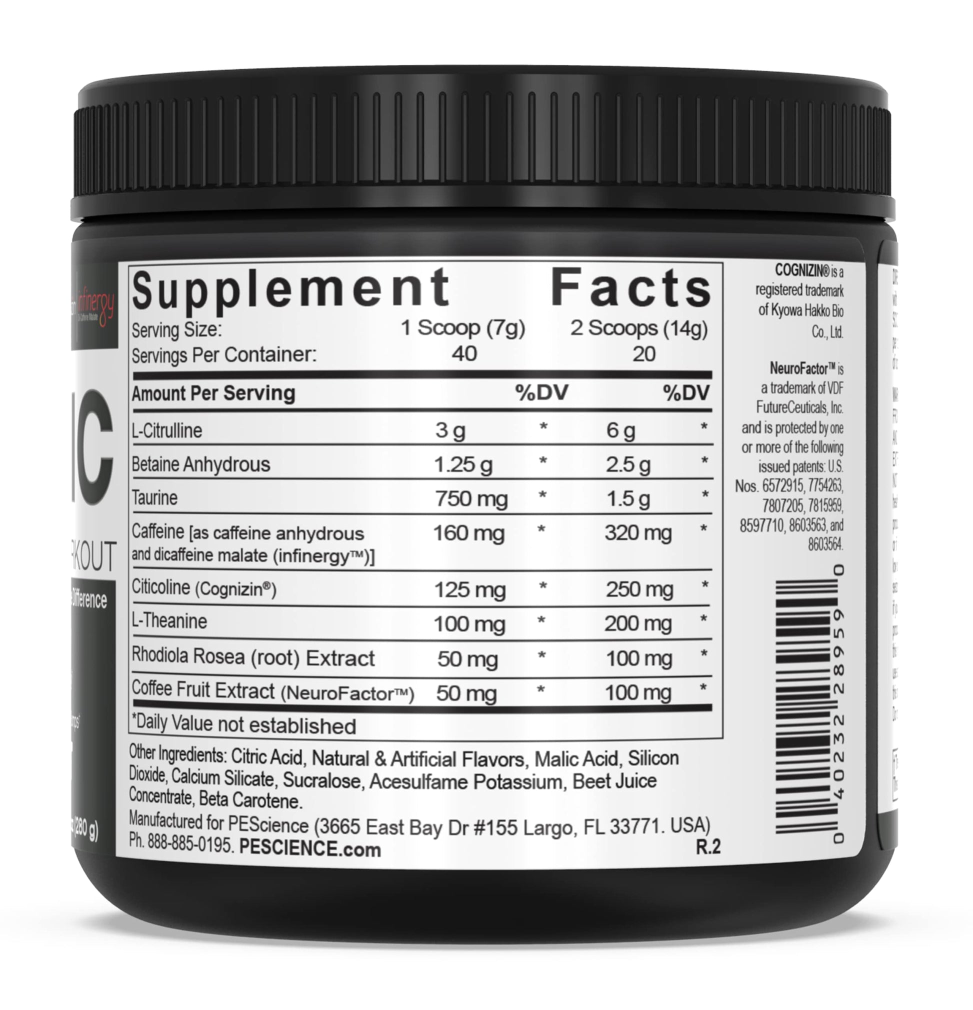 PEScience Prolific Pre Workout Powder, Sour Peach Candy, 40 Scoop, Energy Supplement PEScienceBuy Supplements Australia