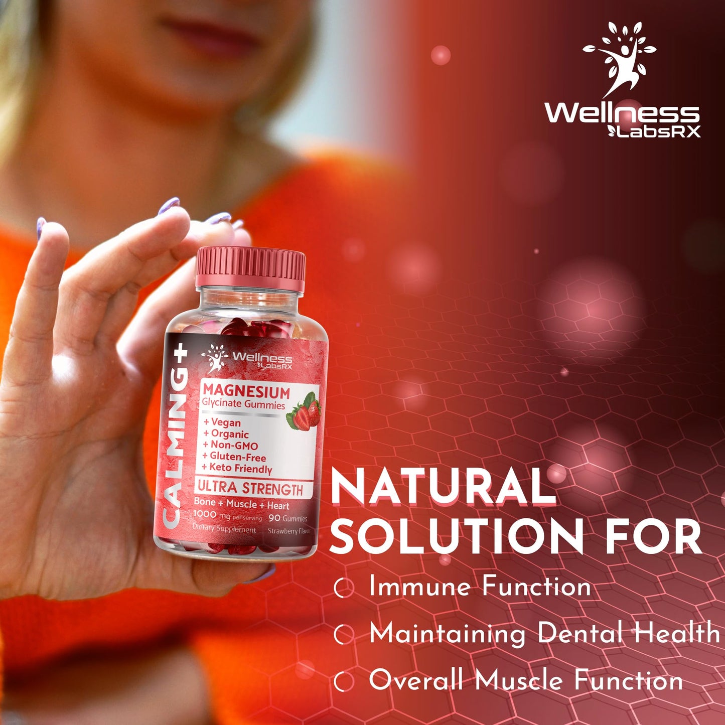 Magnesium Glycinate Gummies - 1000 mg - Magnesium Supplement to Support WELLNESS LABSRXBuy Supplements Australia