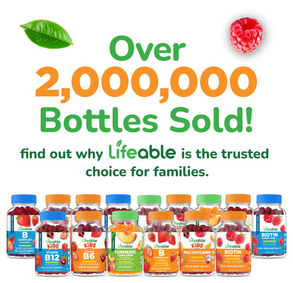Lifeable Stress Aid Gummies for Teens | with Lemon Balm, GABA and L Theanine Supplements | Vegan Non GMO Mood Support Supplement | Great Tasing Stress Vitamins | L-Theanine for Teen | 90 Gummies LifeableBuy Supplements Australia