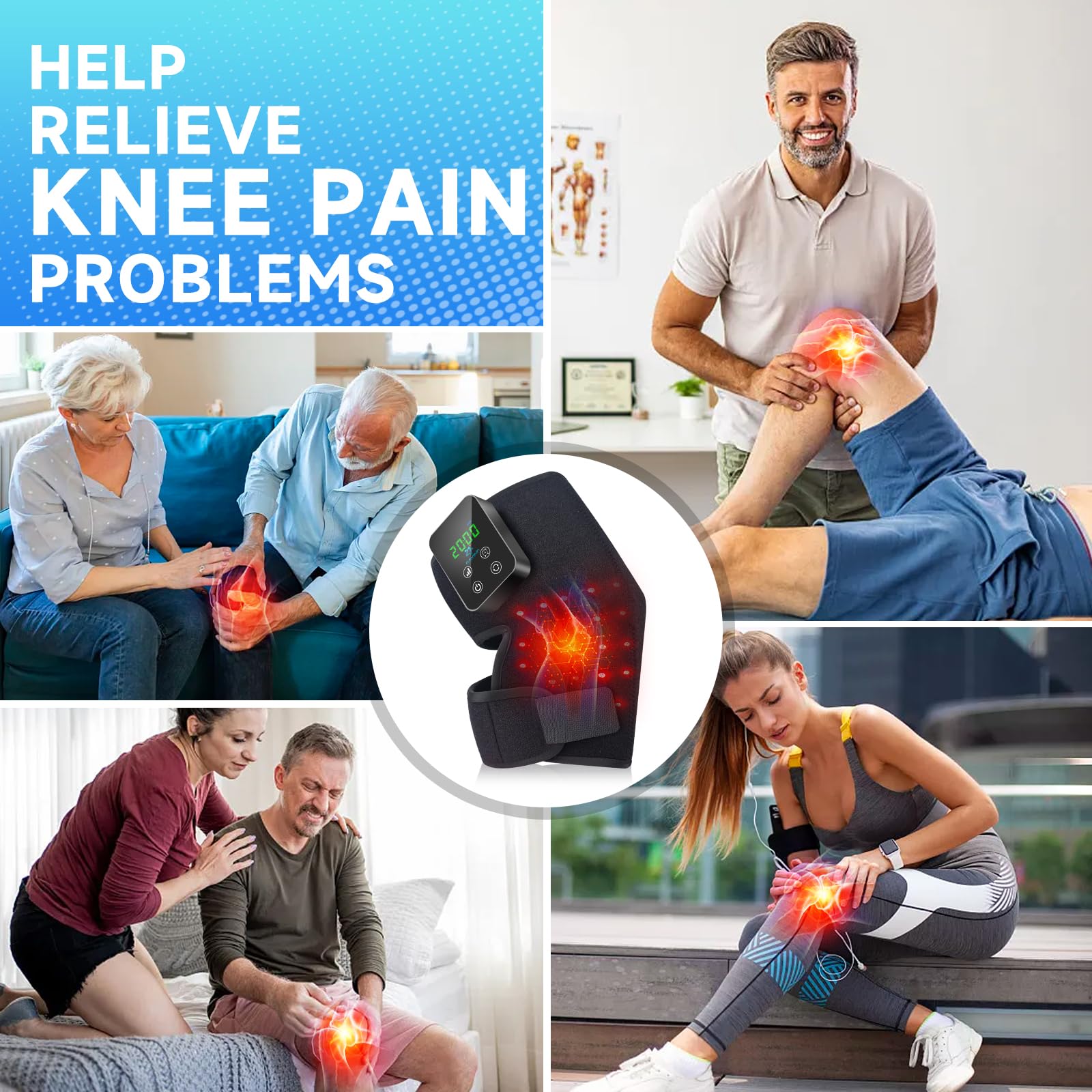 Red Light Therapy Knee Brace: Pain Relief Infrared Heating Pad 72 LED Heat Lamp Pain Relief AstarexinBuy Supplements Australia