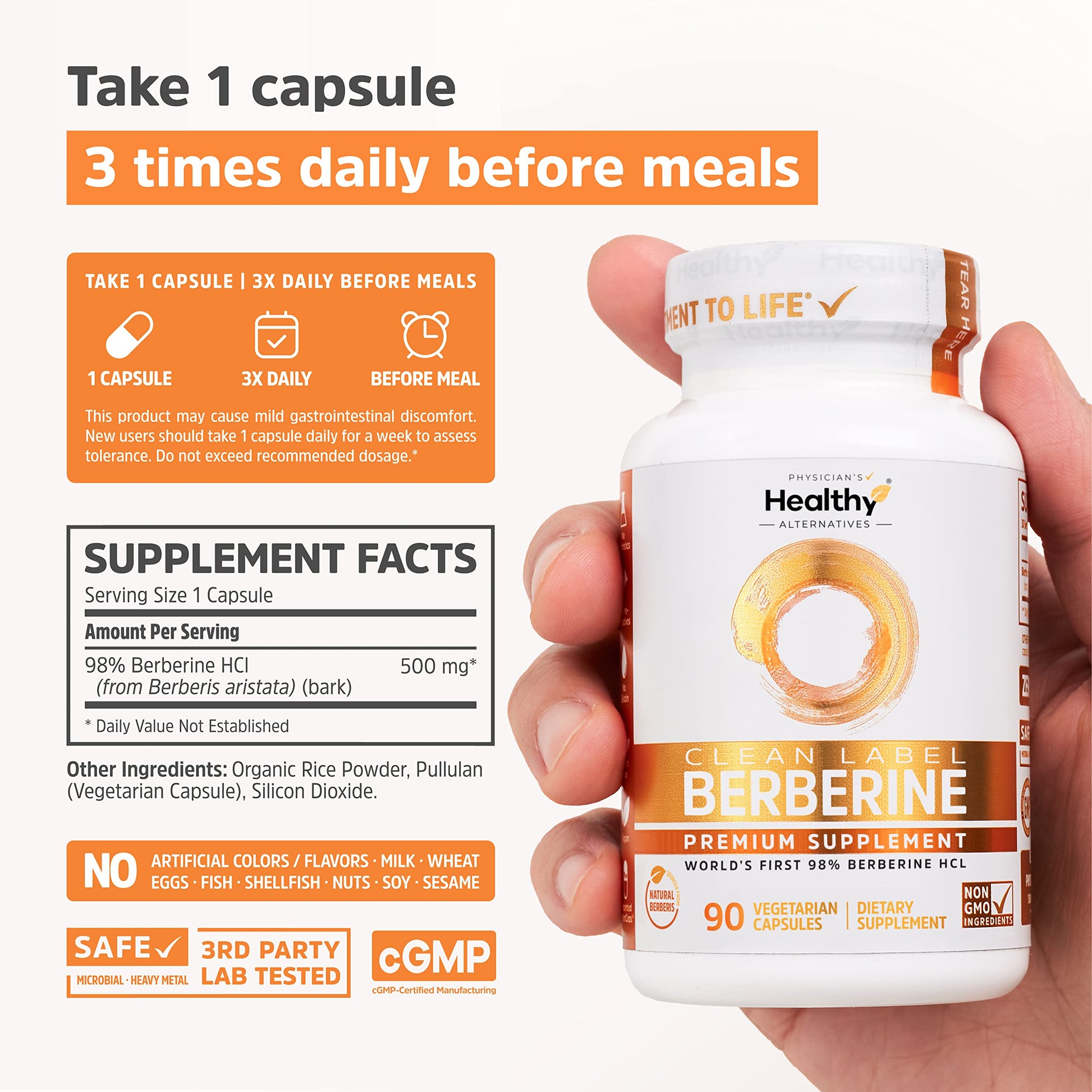 Clean Label Berberine Supplement 1500mg - Ultra Pure 98% Berberine HCl, Highest Purity Physician's Healthy AlternativesBuy Supplements Australia