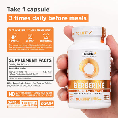Clean Label Berberine Supplement 1500mg - Ultra Pure 98% Berberine HCl, Highest Purity Physician's Healthy AlternativesBuy Supplements Australia